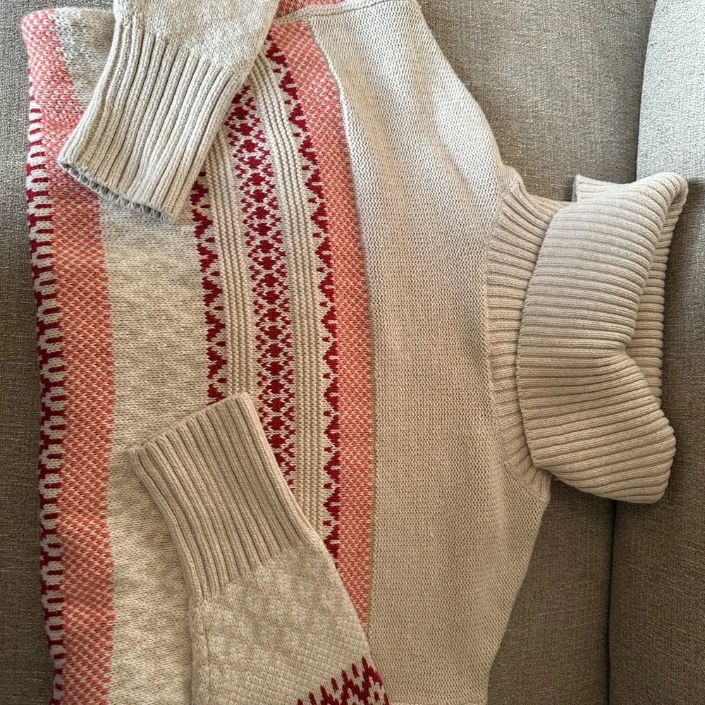 FRYE AND CO. Turtleneck Sweater - Cream, Red, Pink - Picture 2 of 6